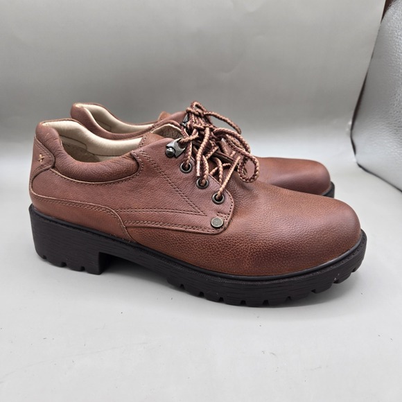 Alegria Shoes - Alegria‎ Cheryl Che-647 Womens Cognac Leather Lace Up Boots Size 38 US 7.5
